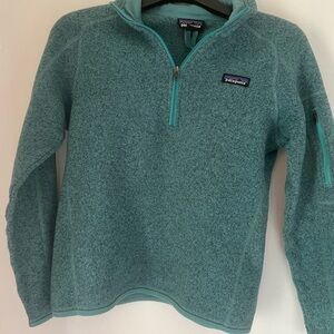 Patagonia Teal Quarter-Zip Fleece Pullover